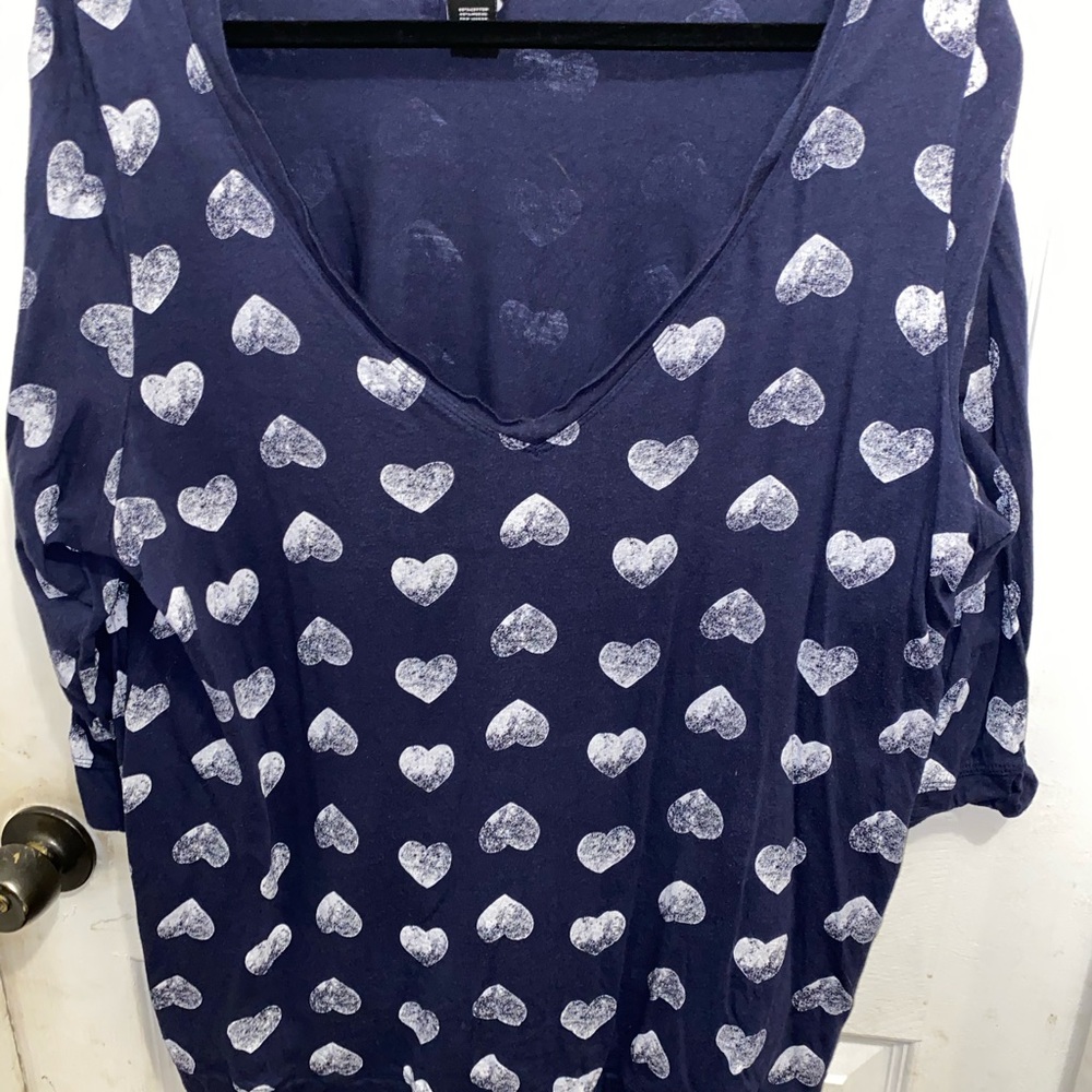 Torrid Blue Heart Top Size 3 - Picture 2 of 3